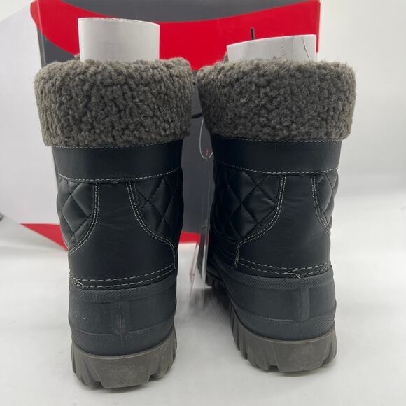 Cougar Waterproof Winter Boots Size 9W Black Quilt Carlisle Lace Up - Picture 6 of 11